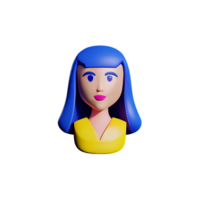 lady face 3d rendering icon illustration png