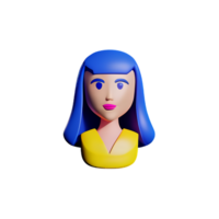 Dame visage 3d le rendu icône illustration png