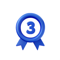 blue ribbon 3d rendering icon illustration png