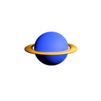 Saturno 3d Renderização ícone ilustração png