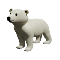 polar bear 3d rendering icon illustration png