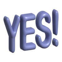 3d word yes on white background png