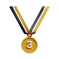 guld medalj 3d tolkning ikon illustration png