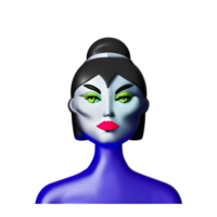 Dame visage 3d le rendu icône illustration png