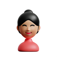 Dame visage 3d le rendu icône illustration png