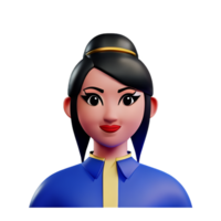 lady ansikte 3d tolkning ikon illustration png