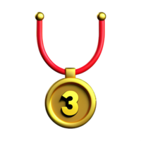 gold medal 3d rendering icon illustration png