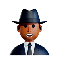 detective cara 3d representación icono ilustración png