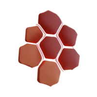 honeycomb 3d rendering icon illustration png