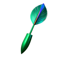 pavo real pluma 3d representación icono ilustración png