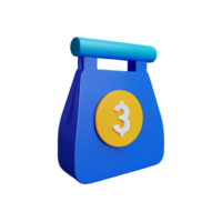 plastic bag 3d rendering icon illustration png