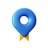 blue ribbon 3d rendering icon illustration png