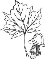 Autumn coloring pages for children, easy printable coloring sheet for kids vector