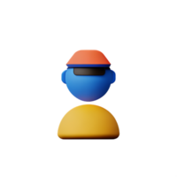 Wissenschaftler Gesicht 3d Rendern Symbol Illustration png