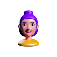 lady face 3d rendering icon illustration png