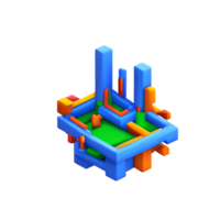 maze 3d rendering icon illustration png