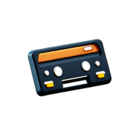 cassette tape 3d rendering icon illustration png