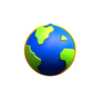 world globe 3d rendering icon illustration png