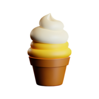 vanilla ice cream 3d rendering icon illustration png