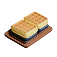 waffle 3d Renderização ícone ilustração png