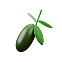 olive branch 3d rendering icon illustration png