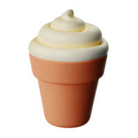 vanilla ice cream 3d rendering icon illustration png
