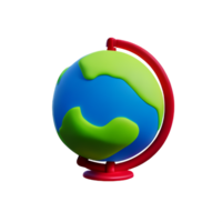 world globe 3d rendering icon illustration png