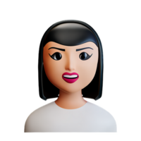 lady face 3d rendering icon illustration png