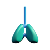 lungs 3d rendering icon illustration png