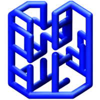 labyrint 3d tolkning ikon illustration png