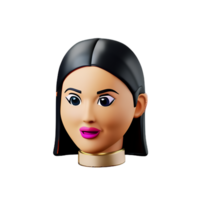 Dame visage 3d le rendu icône illustration png