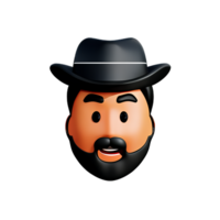 detective gezicht 3d renderen icoon illustratie png