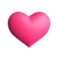 roze hart 3d renderen icoon illustratie png