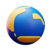 world globe 3d rendering icon illustration png