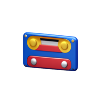 cassette tape 3d rendering icon illustration png