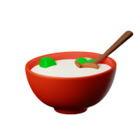 a bowl of yogurt with a spoon on a transparent background png