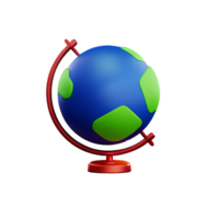 monde globe 3d le rendu icône illustration png