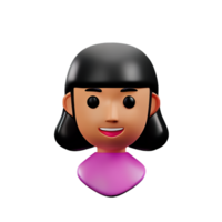 lady face 3d rendering icon illustration png