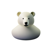 polar bear 3d rendering icon illustration png