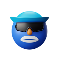 detective face 3d rendering icon illustration png