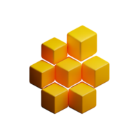 honeycomb 3d rendering icon illustration png