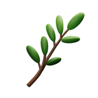 olive branche 3d le rendu icône illustration png