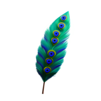 pavo real pluma 3d representación icono ilustración png