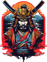 samurai logotipo pronto para impressão ilustração ai generativo png