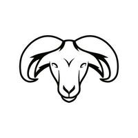 vector goat head and horns logo