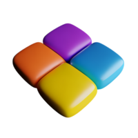 Couleur palette 3d le rendu icône illustration png