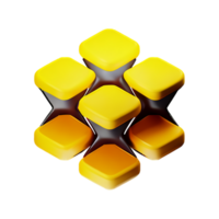 honeycomb 3d rendering icon illustration png