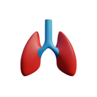 lungs 3d rendering icon illustration png