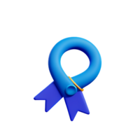 blue ribbon 3d rendering icon illustration png