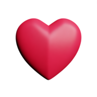 rosa hjärta 3d tolkning ikon illustration png